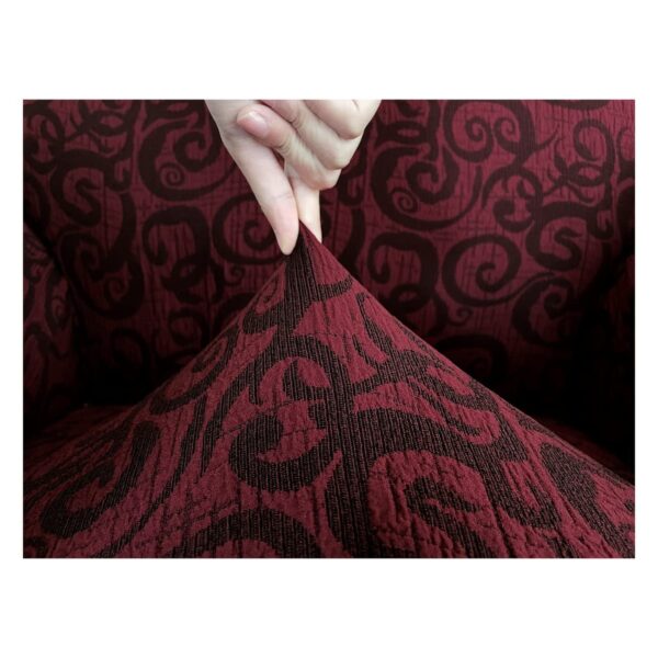 Turkish Fabric 7 Seater Sofa Covers 3211, Stretchable Couch Cover Combination Slipcover (Maroon) - Image 6