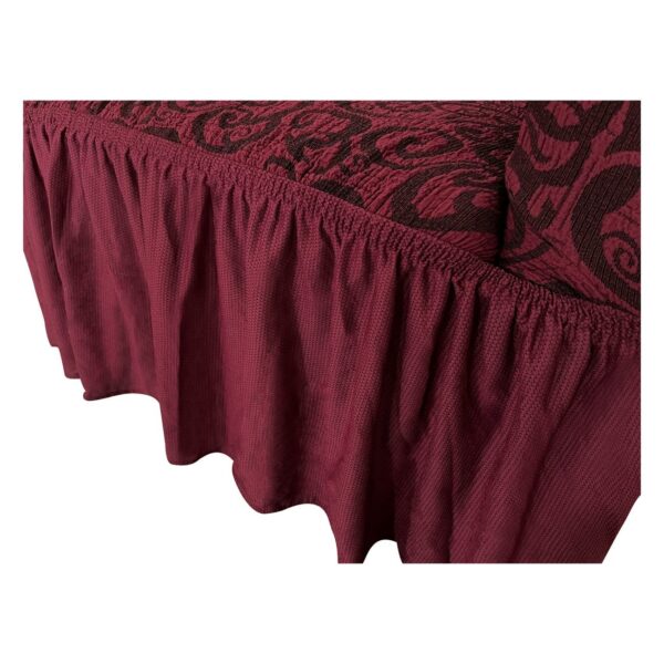 Turkish Fabric 7 Seater Sofa Covers 3211, Stretchable Couch Cover Combination Slipcover (Maroon) - Image 3