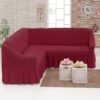 Turkish Stretchable Sofa Cover 5 Seater Straight & L shape Sofa(Claret Red)