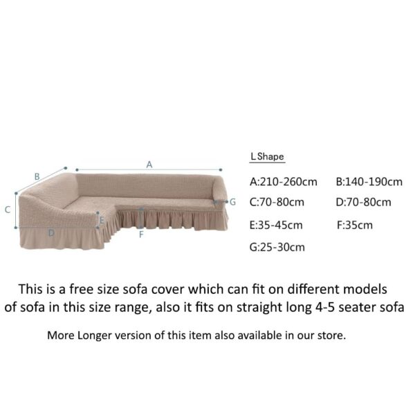 Turkish Stretchable Sofa Cover 5 Seater Straight & L shape Sofa (Navy Blue) - Image 3