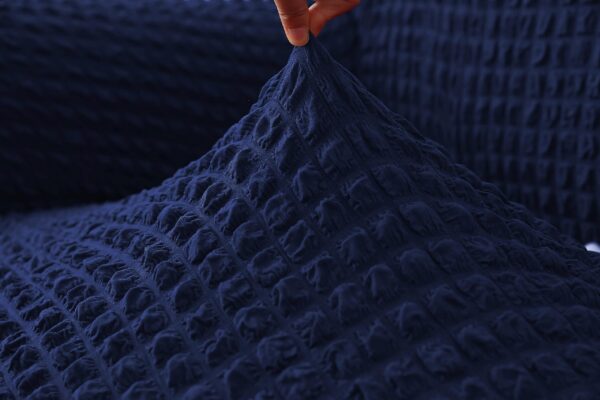 Turkish Stretchable Sofa Cover 5 Seater Straight & L shape Sofa (Navy Blue) - Image 4