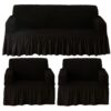 Turkish Fabric 5 Seater Sofa Cover Stretchable Bubble Fabric (Dark Charcoal)