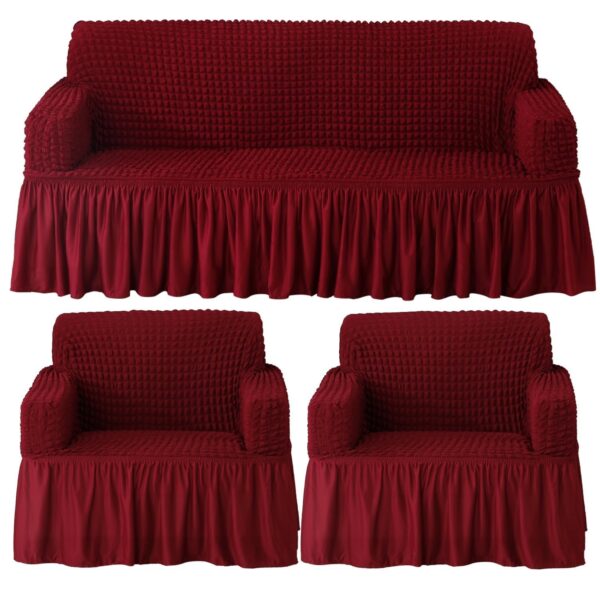 Turkish Fabric 5 Seater Sofa Cover Stretchable Bubble Fabric