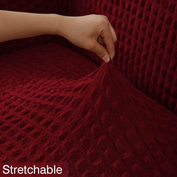 Turkish Fabric 5 Seater Sofa Cover Stretchable Bubble Fabric - Image 4