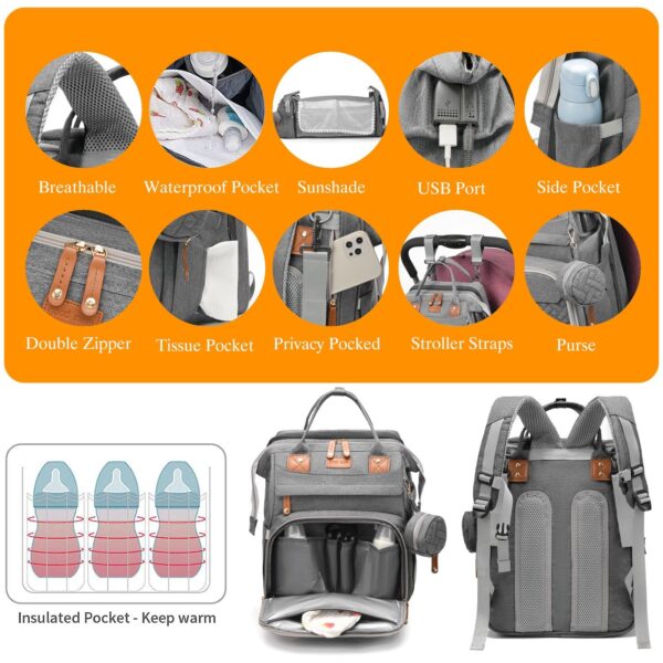 Baby Diaper Waterproof Bag Large Capacity and Multifunctional - Image 2