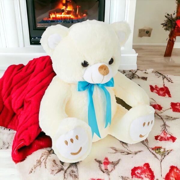 Kiddie castle Cute Teddy Bear Stuffed Animals Super Soft with Bow Plush Bear Toy White | Great Birthday Gift
