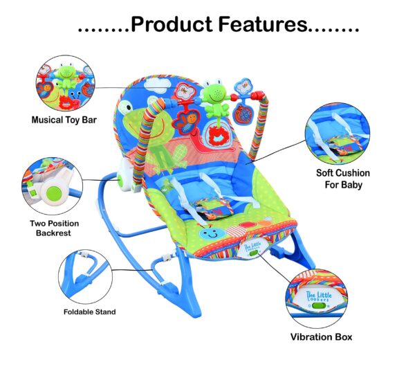 Infant to Toddler Baby Swing Musical Rocker for Baby Boys/Girls/Toddlers/Infants (Blue) - Image 10
