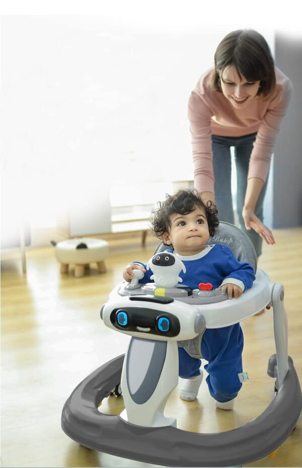 INFANTIAL 2 in1 Twist Baby Walker Round Kids Walker for Babies Cycle with Adjustable Height and Musical Toy Bar Rattles and Toys - Image 3