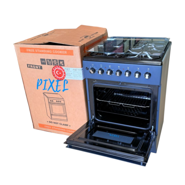 Pixel 3+1 Turkey Electric Gas Cooker 60x60cm, Electric Oven - Blue - Image 4