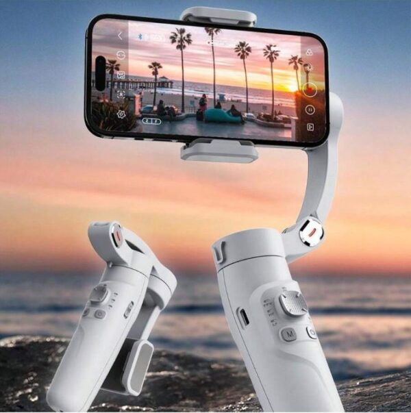 Merak One M1 3-Axis Smartphone Gimbal Stabilize Foldable 3-Axis Gimbal With Face Tracking & Gesture Control - White - Image 4