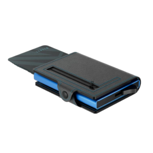 Levelo Card Wallet Cache Genuine Leather Wallet with Coin Slot, Money Slot - Black