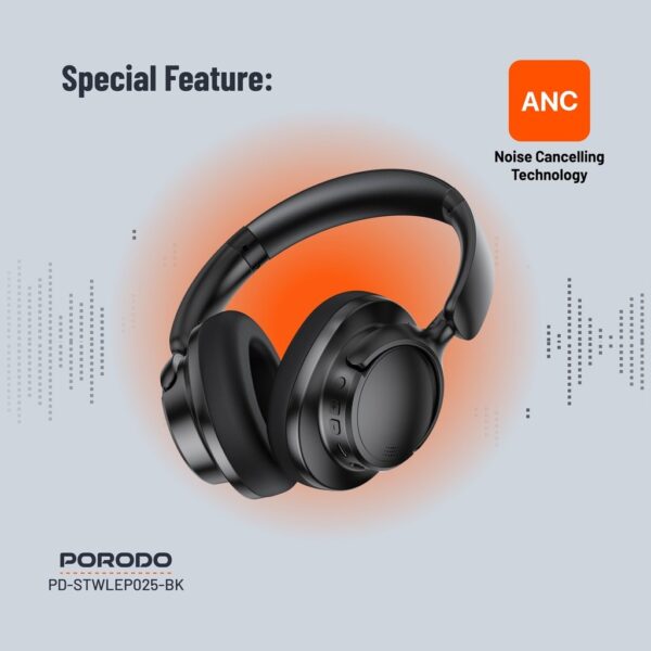 Porodo Soundtec Zen Active Noise-Cancellation Headphones - Image 5