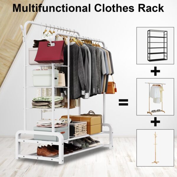Double Pole Cloth Hanger and Shoe Rack, Cloth Dryer WH - Image 2