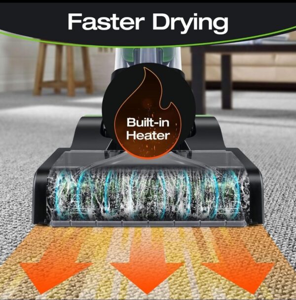 Hoffmans 3 in 1 Carpet Cleaner with 2 Separate Tanks (2.1L Clean Water Tank + 1.6L Waste/Dirty Tank) Faster Drying with Heat Water Dust Tank HM-8807 - Image 5
