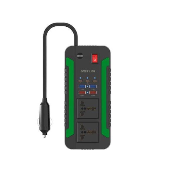Green Lion Spark 300 Car Power Inverter, 4 USB Ports, 3 USB C Ports