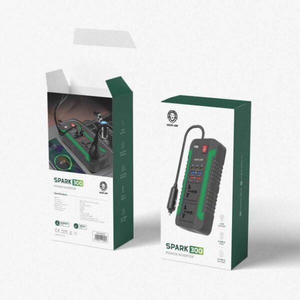 Green Lion Spark 300 Car Power Inverter, 4 USB Ports, 3 USB C Ports - Image 3
