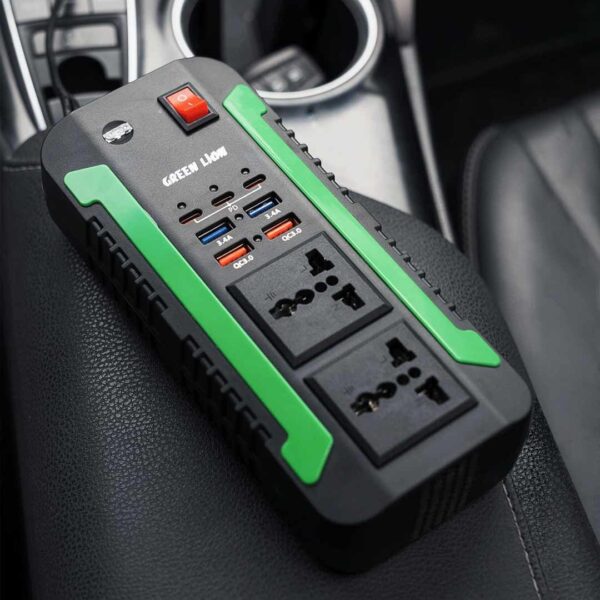 Green Lion Spark 300 Car Power Inverter, 4 USB Ports, 3 USB C Ports - Image 4