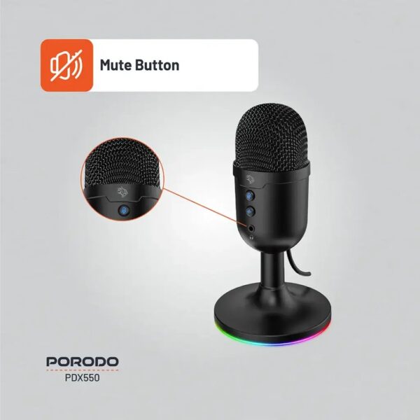 Porodo omni directional USB Microphone for conference, podcasts and streaming - Image 4