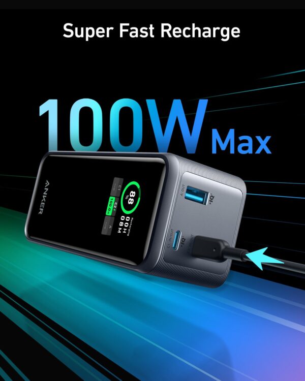 Anker 20,000mah Power Bank 200W with Smart Display - Image 2