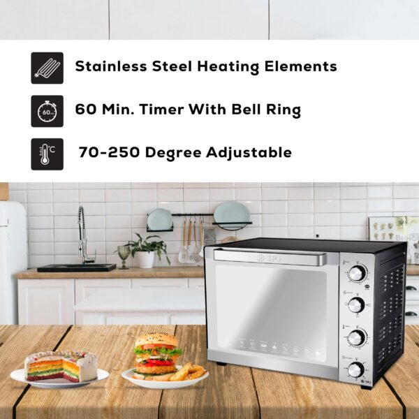 SPJ 60L Electric Mini Oven Toaster EOX-SS60L09 XL Baking Space - Image 6
