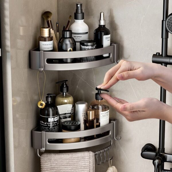 Bathroom Organiser Corner Shower Caddy 2 Tiers / Kitchen Organiser - Image 3