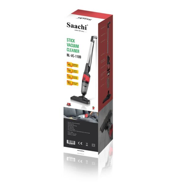 Saachi 2-in-1 Rechargeable Cordless Stick Vacuum Cleaner: Powerful Cleaning with HEPA Filter & Rotating Brush NL-VC-1110RCH-BK - Image 3