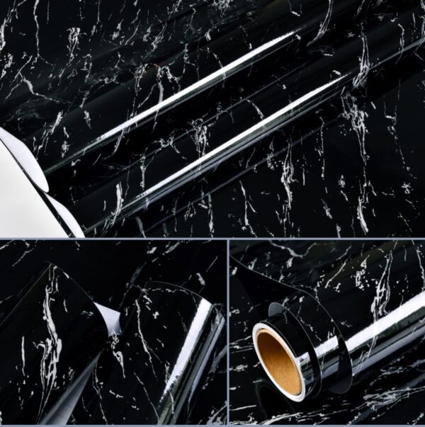 1 Roll Black And White Marble Wallpaper Sticker Peel And Stick Waterproof Marble Self Adhesive 60cm Wide, 100cm Long - Image 5
