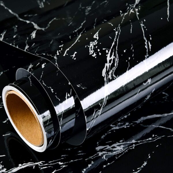 1 Roll Black And White Marble Wallpaper Sticker Peel And Stick Waterproof Marble Self Adhesive 60cm Wide, 100cm Long - Image 6
