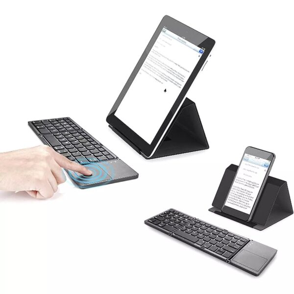 B033 Foldable Bluetooth Keyboard with Touchpad - Image 2
