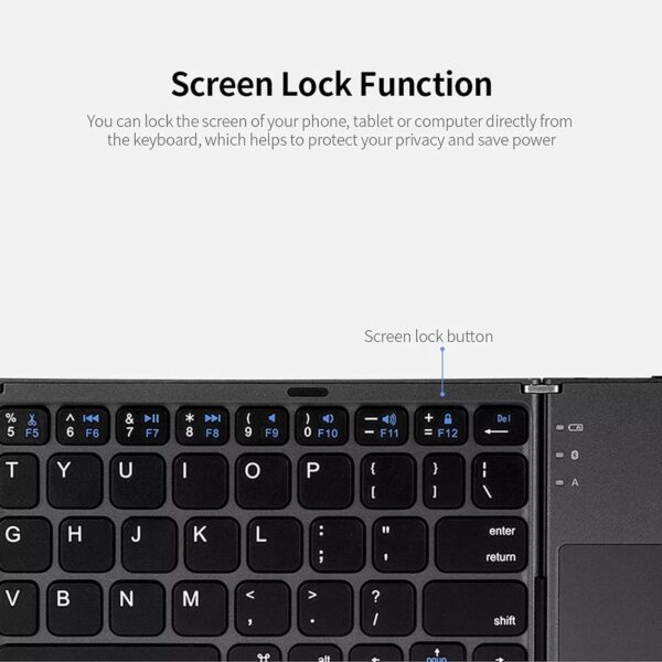 B033 Foldable Bluetooth Keyboard with Touchpad - Image 10