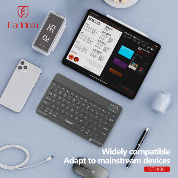 Earldom Universal Wireless Keyboard 78 Keys for Tablets, Laptops & Mobile Phones - Image 6