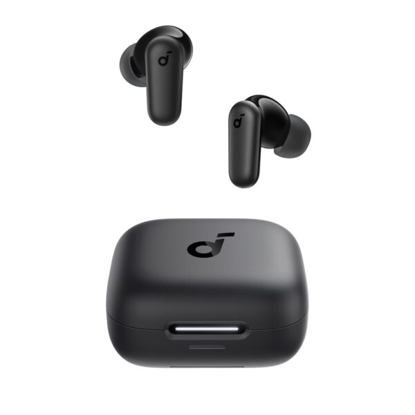 Soundcore by Anker R50i NC Wireless Bluetooth Earphones, Powerful and Smart Noise Cancelling, Powerful Bass, 45 Hours Playtime, 2-in-1 Case and Phone Stand, IP54, Bluetooth 5.4