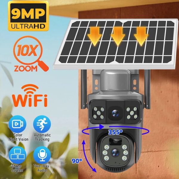 2PCs HD Outdoor Solar PTZ Camera IP66 WiFi and Sim Card Connection - Image 16