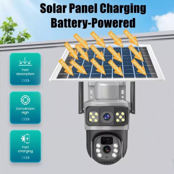 2PCs HD Outdoor Solar PTZ Camera IP66 WiFi and Sim Card Connection - Image 10