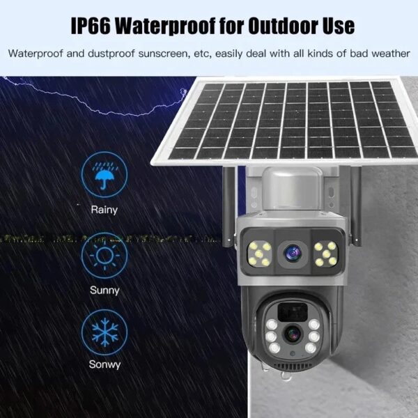 2PCs HD Outdoor Solar PTZ Camera IP66 WiFi and Sim Card Connection - Image 7