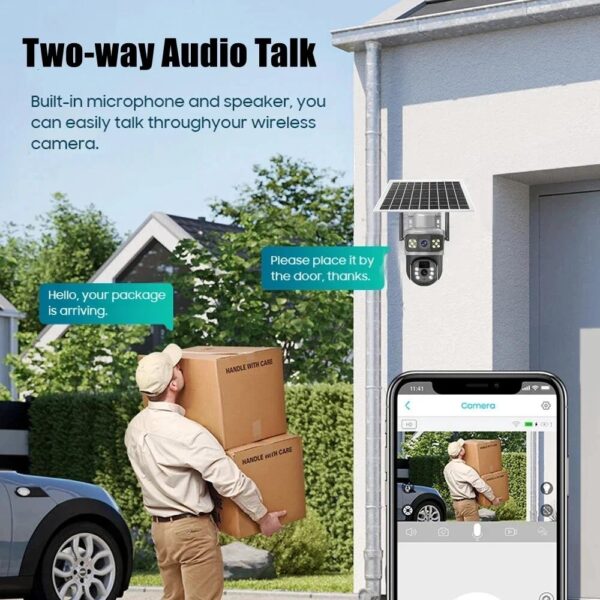 2PCs HD Outdoor Solar PTZ Camera IP66 WiFi and Sim Card Connection - Image 8