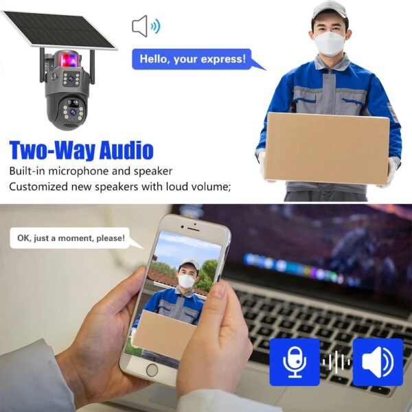 4PCS Solar Battery Powered Outdoor Home Security Camera Systems CCTV US uses Sim Card Only - Image 7
