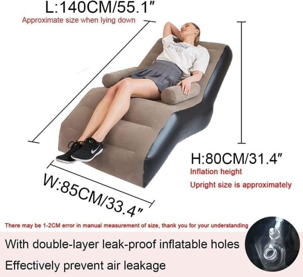 Indoor & Outdoor Inflatable Deluxe Lounge Lounger Sofa Chair With Armrest Ideal Home & Garden, Gaming, Picnics, Beach, Festivals - Image 5