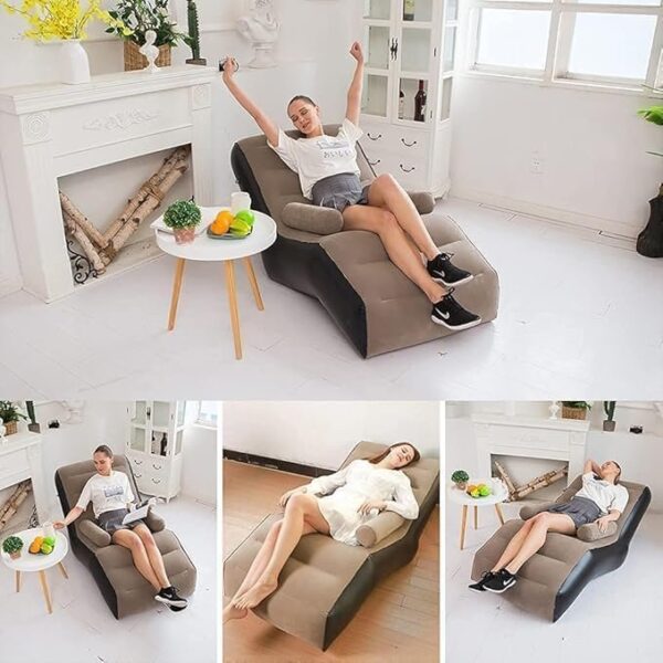 Indoor & Outdoor Inflatable Deluxe Lounge Lounger Sofa Chair With Armrest Ideal Home & Garden, Gaming, Picnics, Beach, Festivals - Image 2