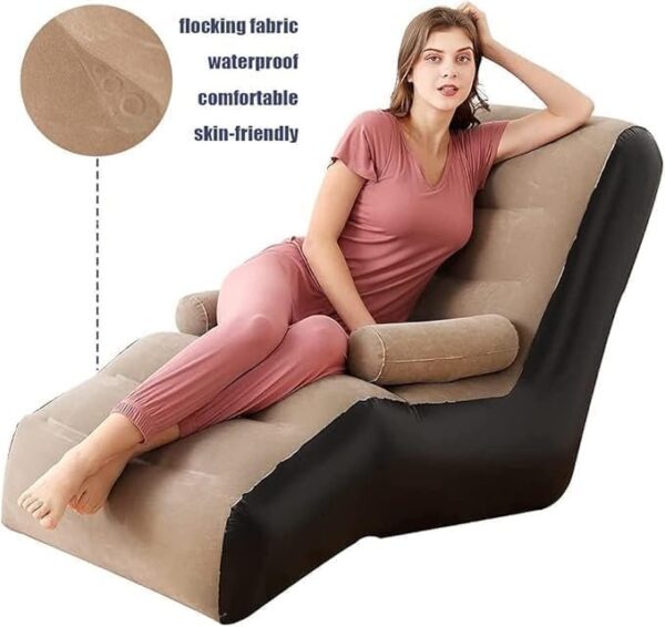 Indoor & Outdoor Inflatable Deluxe Lounge Lounger Sofa Chair With Armrest Ideal Home & Garden, Gaming, Picnics, Beach, Festivals - Image 4