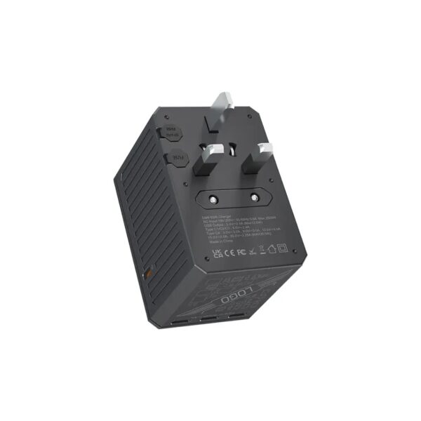 Porodo 65W Travel Adapter / 5 Port Travel Block Universal Charger for over 150 Countries - Image 2