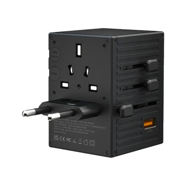 Porodo 65W Travel Adapter / 5 Port Travel Block Universal Charger for over 150 Countries - Image 7