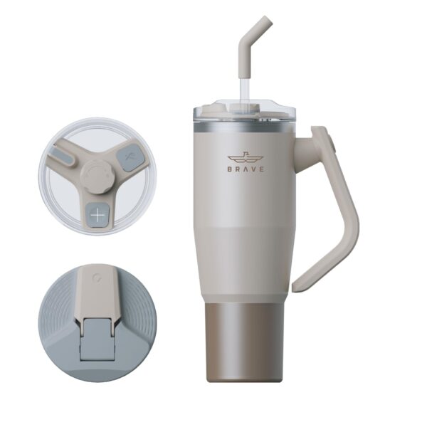 Brave TempGuard 40oz (1200ml) Stainless Steel Thermal Tumbler with straw –Vacuum Insulated travel mug