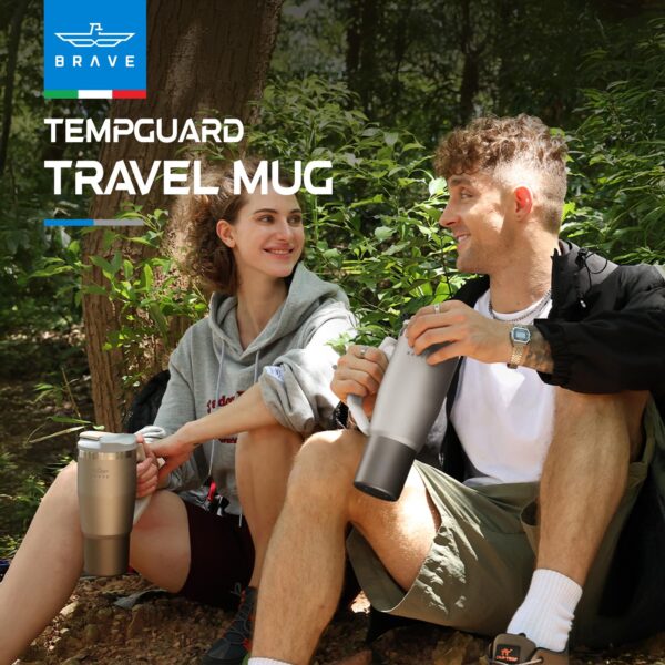 Brave TempGuard 40oz (1200ml) Stainless Steel Thermal Tumbler with straw –Vacuum Insulated travel mug - Image 2