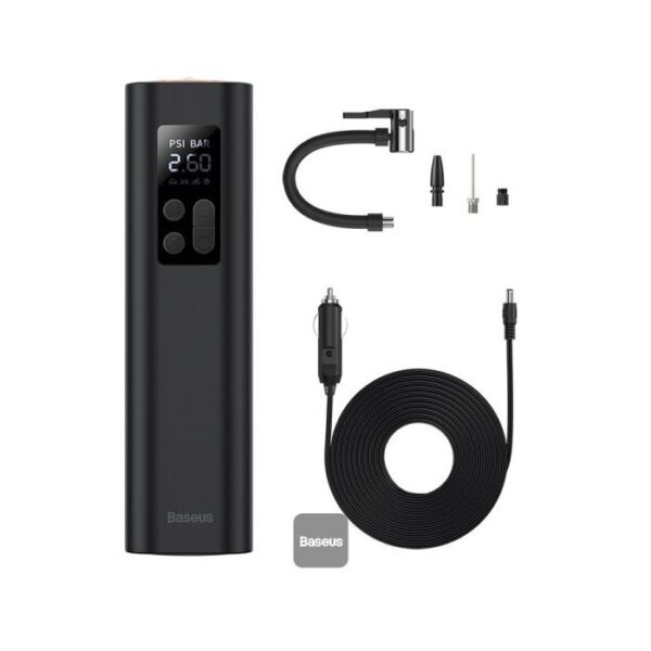 Baseus Super Mini Inflator Pump Air Compressor Portable Hand-Held Auto Tire Pump 4 Tires in 25 Minutes - Black - Image 9
