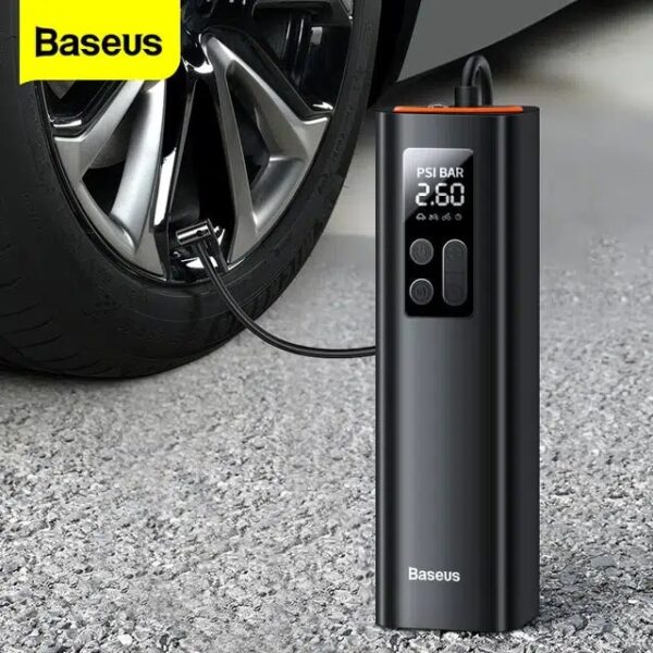 Baseus Super Mini Inflator Pump Air Compressor Portable Hand-Held Auto Tire Pump 4 Tires in 25 Minutes - Black - Image 10