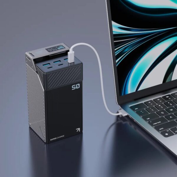 Powerology 50000mAh Power Bank 65W Three PD Type-C and 3 USB-A - Image 3