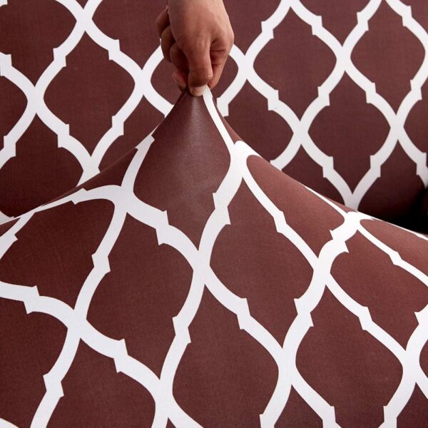 Sofa Covers 6 Seaters 3,2,1 Stretch Fabric, Full Cover Protector Couch - Brown - Image 6
