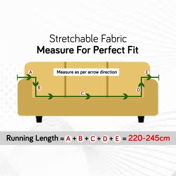 Sofa Covers 6 Seaters 3,2,1 Stretch Fabric, Full Cover Protector Couch - Buff Brown - Image 5