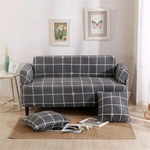 Sofa Covers 6 Seaters 3,2,1 Stretch Fabric, Full Cover Protector Couch - Gray